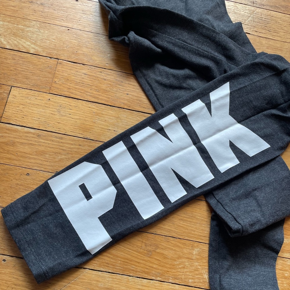 PINK Black logo leggings